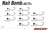 Tête plombée Texan  Decoy Nail Bomb VJ-71 (sachet) - BS Fishing