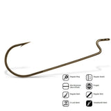VMC 8313 Bronze Round Bend Worm Texas Hook (pack)