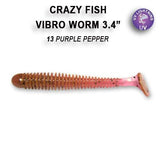 CRAZY FISH Vibro Worm 3.4" (8.5 cm) - 5 pc - CRAZY FISH Vibro Worm 3.4" (8.5 cm) - 5 pc | BS Fishing