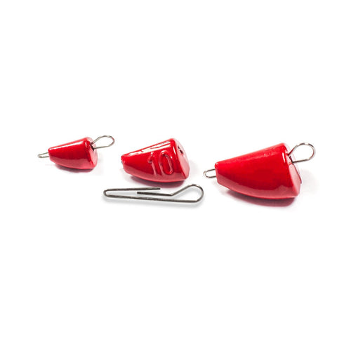 Têtes plombées "Projectile actif" Rouges, agrafes mobiles - 10 pc - BS Fishing