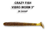 CRAZY FISH Vibro Worm 3" (7.5 cm) - 5 pc - CRAZY FISH Vibro Worm 3" (7.5 cm) - 5 pc | BS Fishing