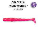 CRAZY FISH Vibro Worm 3" (7.5 cm) - 5 pc - CRAZY FISH Vibro Worm 3" (7.5 cm) - 5 pc | BS Fishing