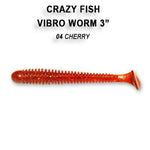 CRAZY FISH Vibro Worm 3" (7.5 cm) - 5 pc - CRAZY FISH Vibro Worm 3" (7.5 cm) - 5 pc | BS Fishing