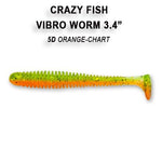 CRAZY FISH Vibro Worm 3.4" (8.5 cm) - 5 pc - CRAZY FISH Vibro Worm 3.4" (8.5 cm) - 5 pc | BS Fishing