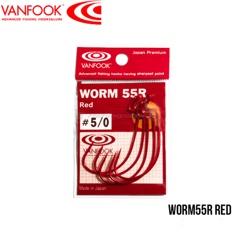Hameçon Texan VANFOOK WORM55R  Red - Hameçon Texan VANFOOK WORM55R  Red | BS Fishing