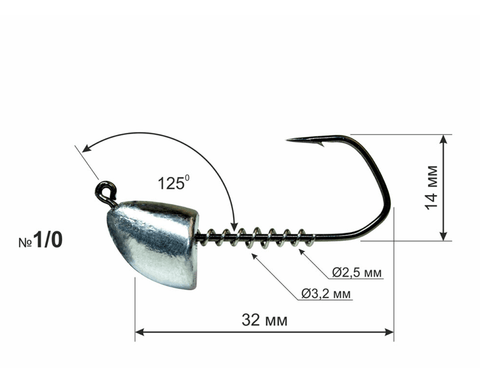 Têtes plombées "Balle" DS Barbarian Hook H1/0 (32 mm) - Têtes plombées "Balle" DS Barbarian Hook H1/0 (32 mm) | BS Fishing