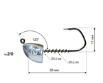Têtes plombées "Balle" DS Barbarian Hook H2/0 (36 mm) - Têtes plombées "Balle" DS Barbarian Hook H2/0 (36 mm) | BS Fishing