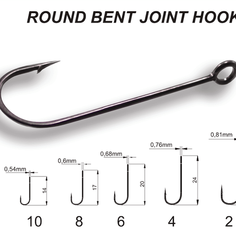 Hameçon simple CRAZY FISH Round Bent Joint Hook (sachet) - Hameçon simple CRAZY FISH Round Bent Joint Hook (sachet) | BS Fishing