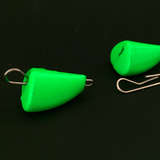 Têtes plombées "Projectile actif" luminescentes Verte Claire, agrafes mobiles - 10 pc - BS Fishing