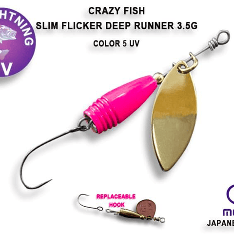 CRAZY FISH Slim Flicker Deep Runner 3.5g - CRAZY FISH Slim Flicker Deep Runner 3.5g | BS Fishing