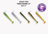 CRAZY FISH Vibro Worm 3.4" (8.5 cm) - 5 pc - CRAZY FISH Vibro Worm 3.4" (8.5 cm) - 5 pc | BS Fishing